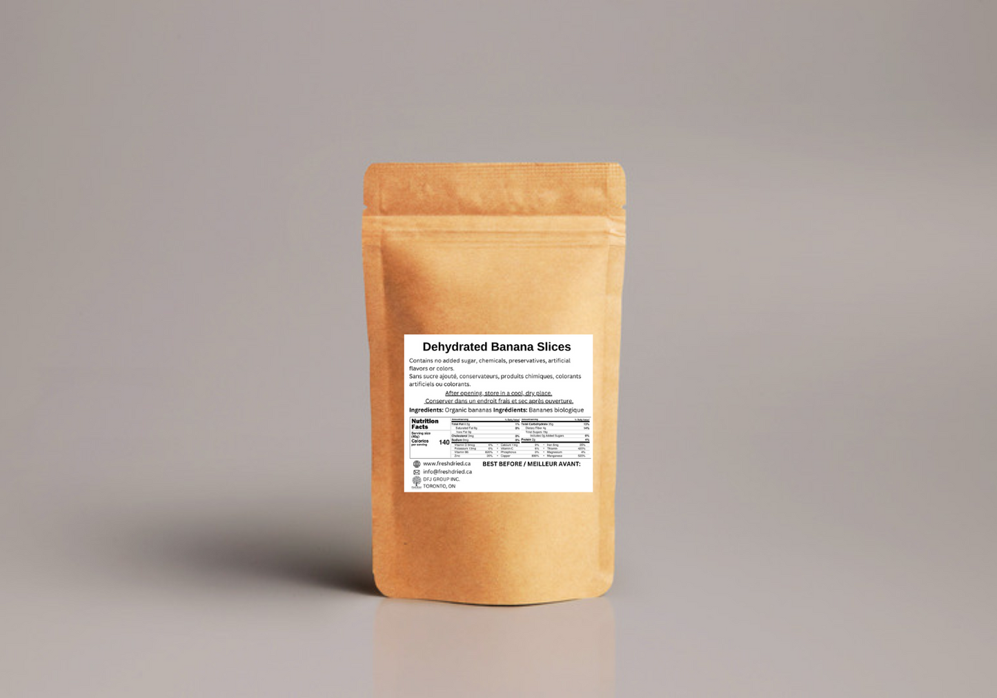 Organic Dried Banana Slices